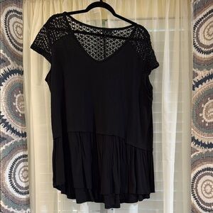 Elegant Black Lace Women's Top